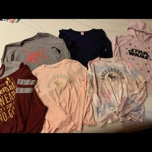 Girls Tops Lot size L Abercrombie and more